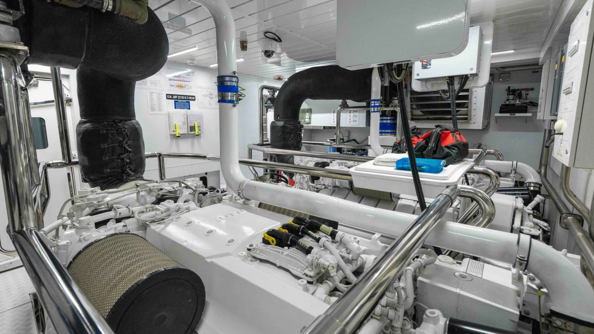 a close-up of a machine aboard TIME OUT I Yacht for Sale