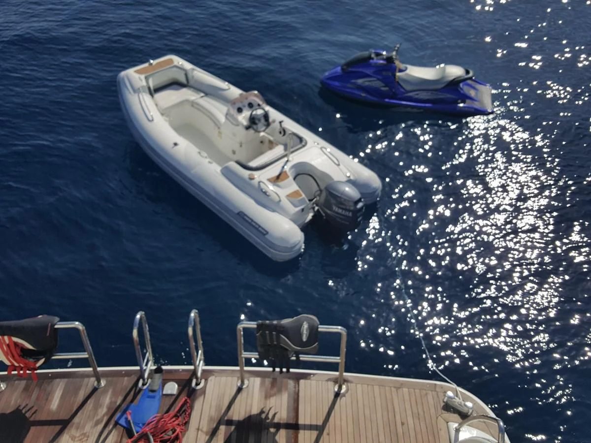 a boat in the water aboard BARON B Yacht for Sale