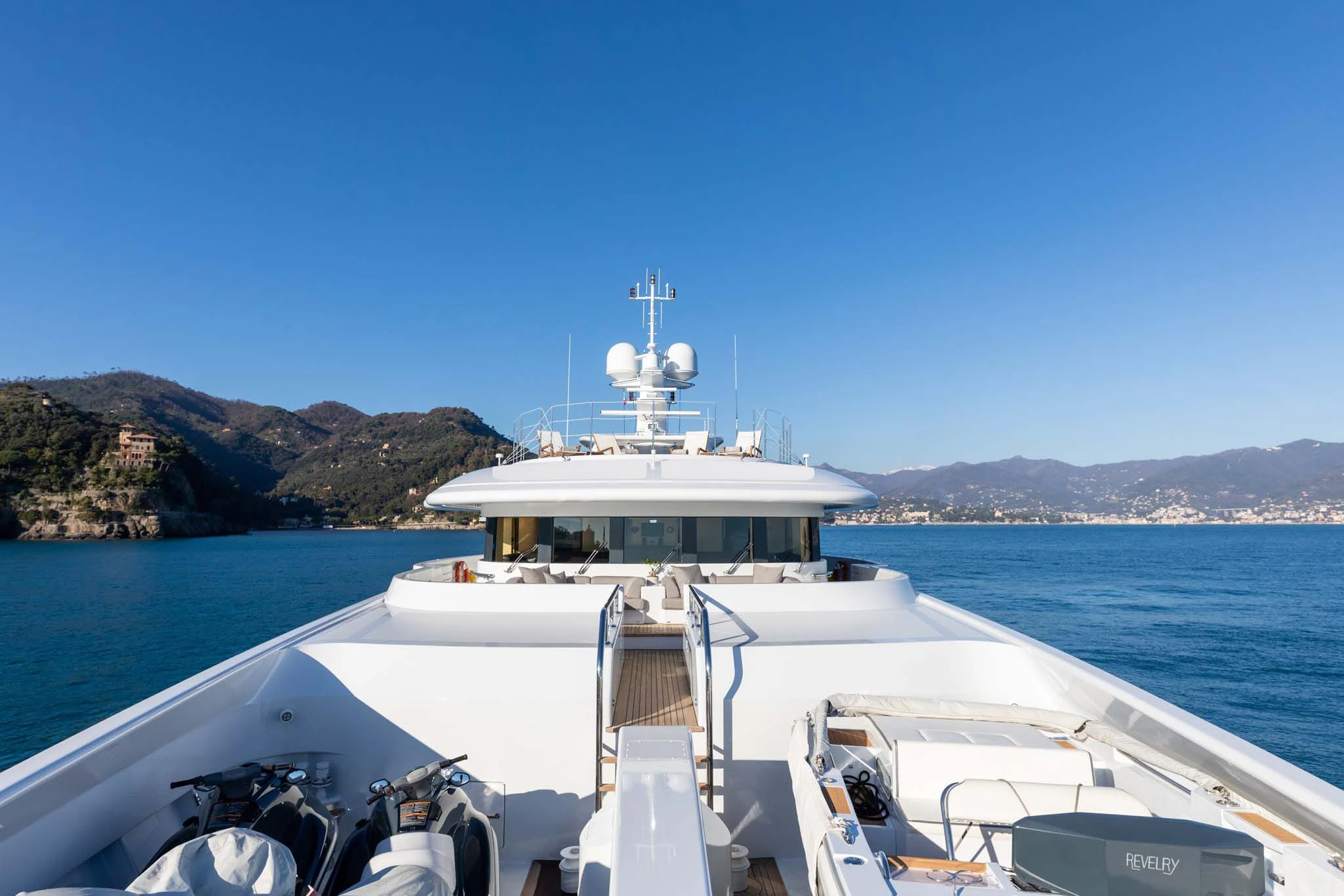 a boat on the water aboard REVELRY Yacht for Sale