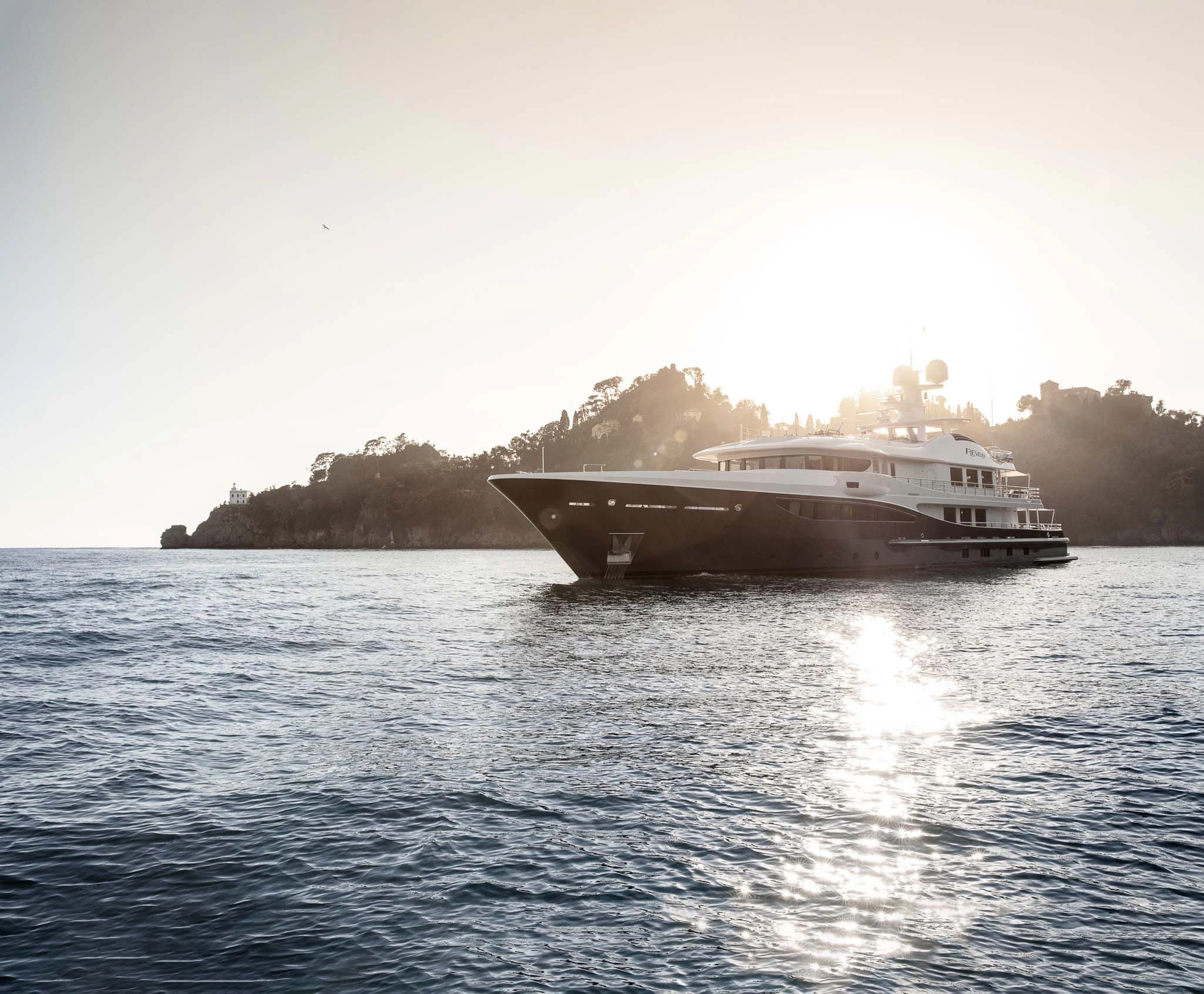a boat on the water aboard REVELRY Yacht for Sale