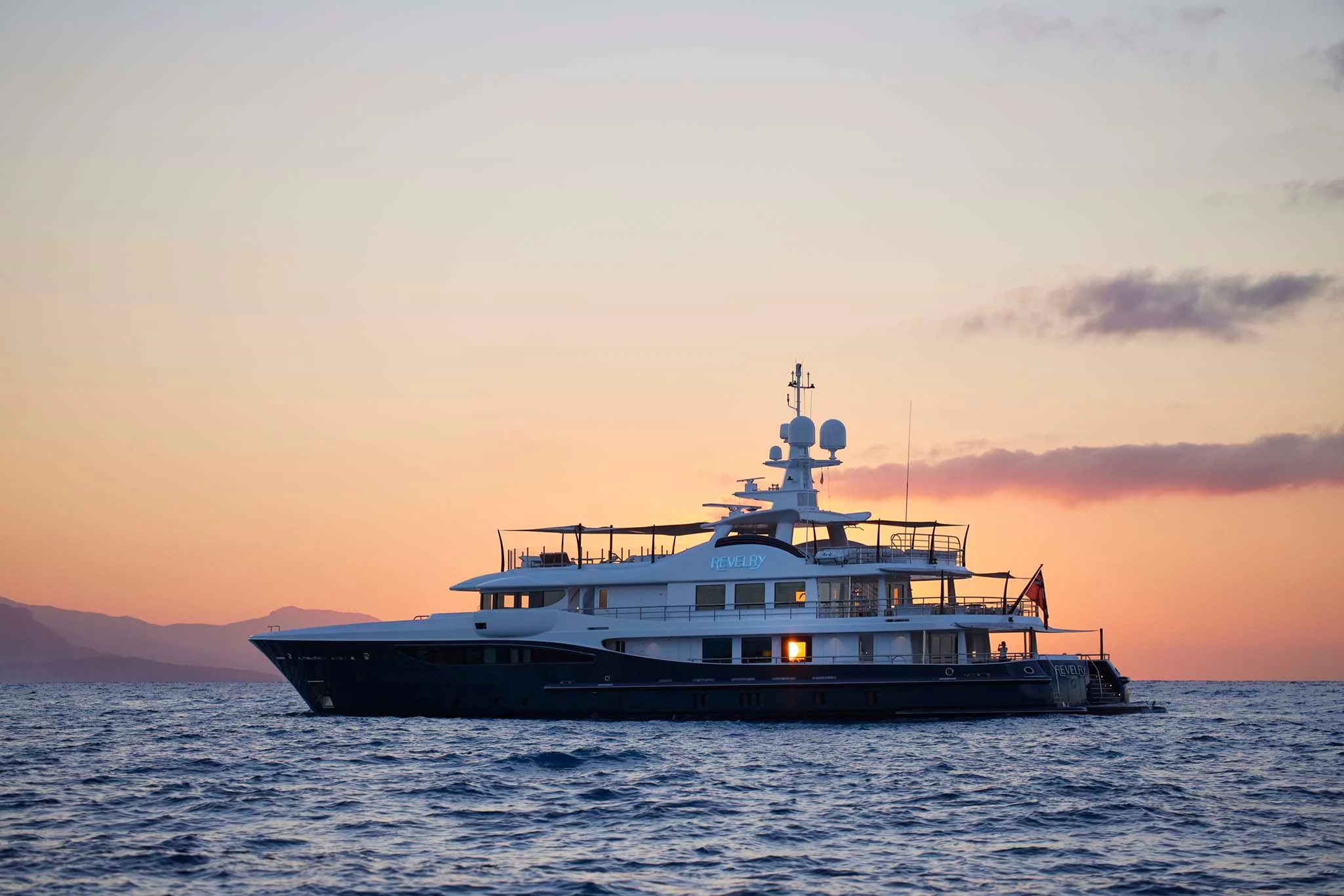 a boat in the water aboard REVELRY Yacht for Sale