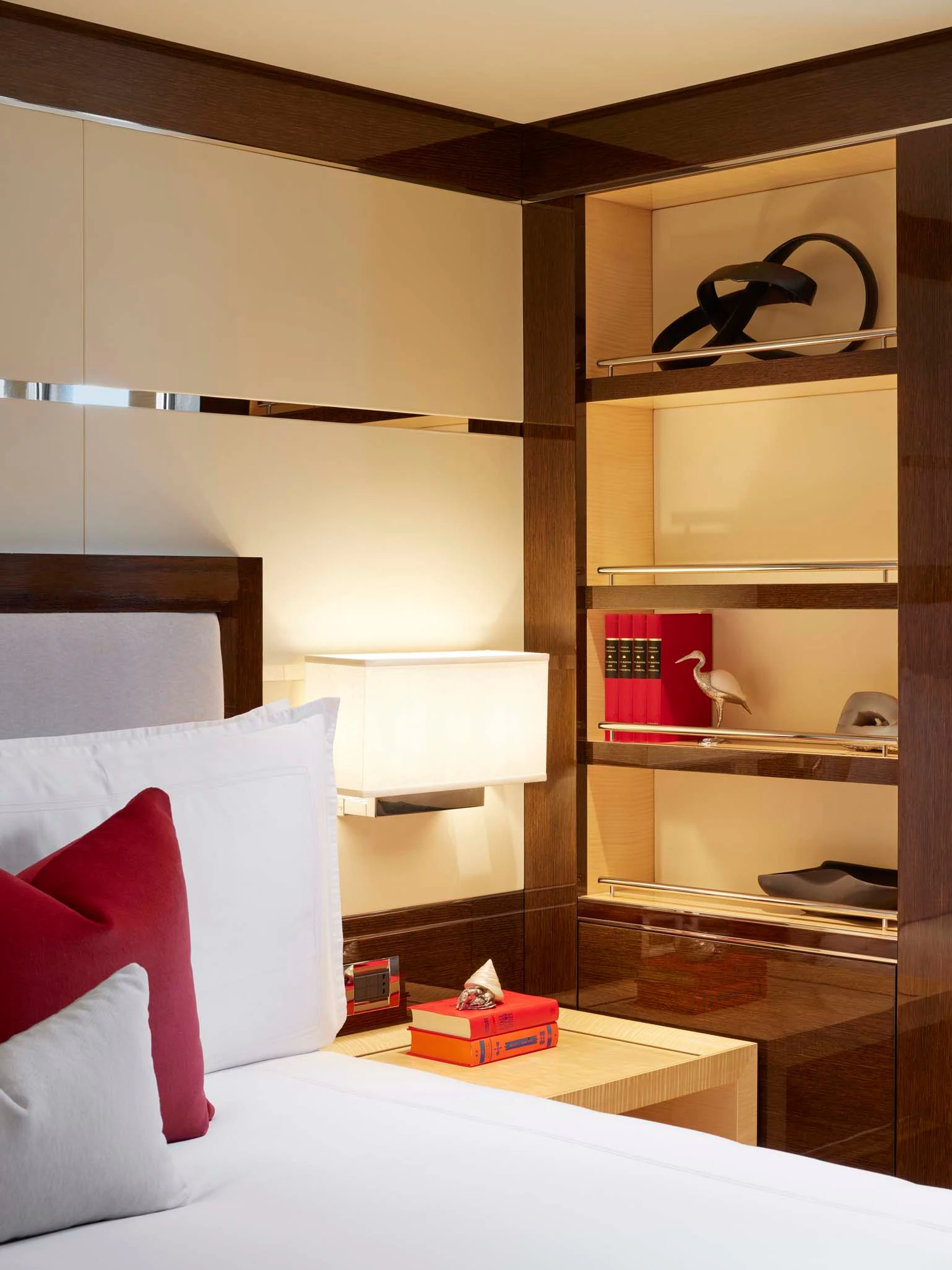 a shelf with objects on it aboard REVELRY Yacht for Sale