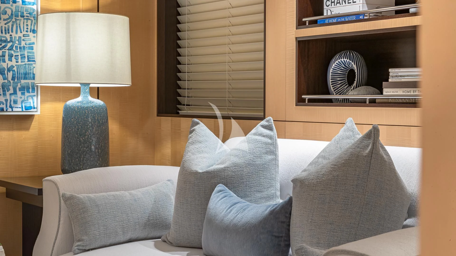 pillows on a bed aboard REVELRY Yacht for Sale