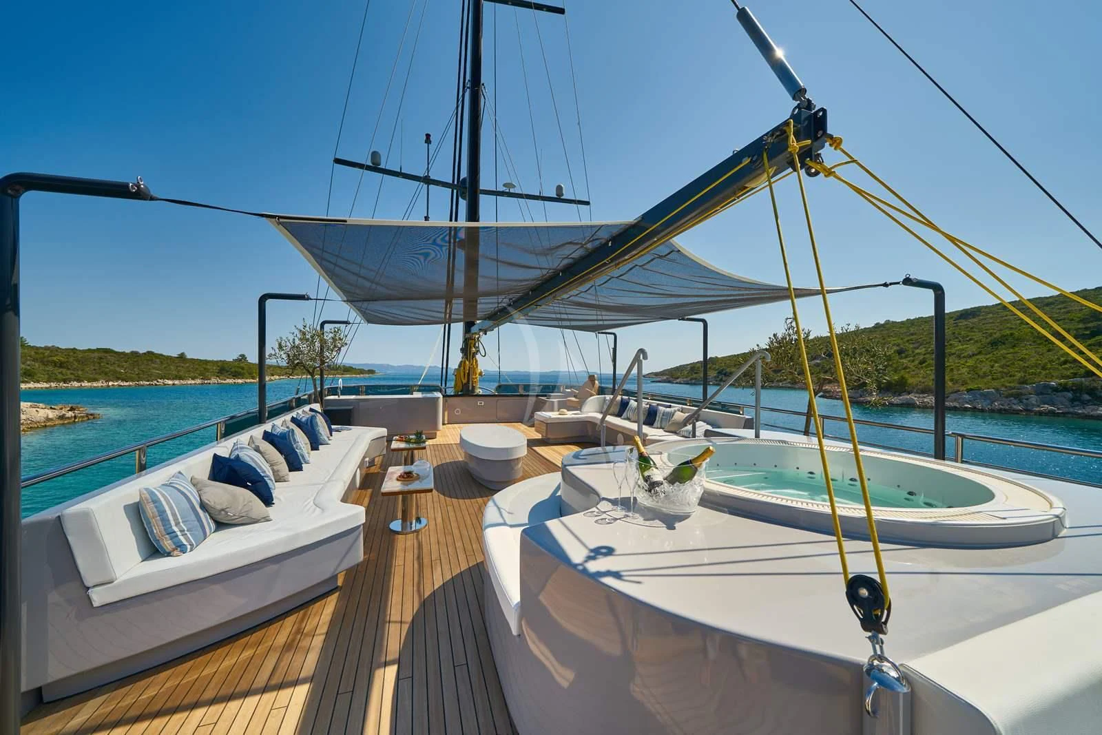 a boat on a dock aboard RARA AVIS Yacht for Charter
