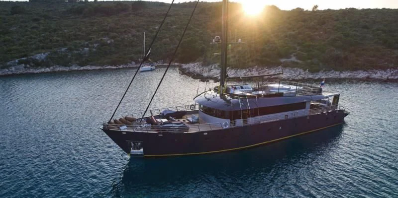 a boat in the water aboard RARA AVIS Yacht for Charter