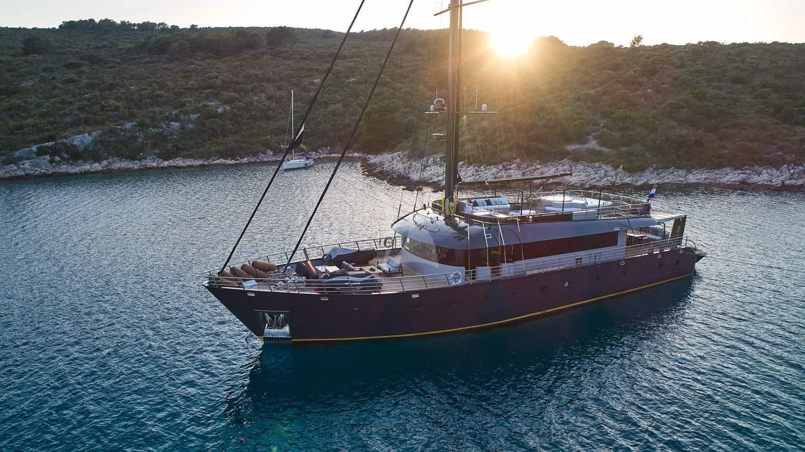 a boat in the water aboard RARA AVIS Yacht for Charter