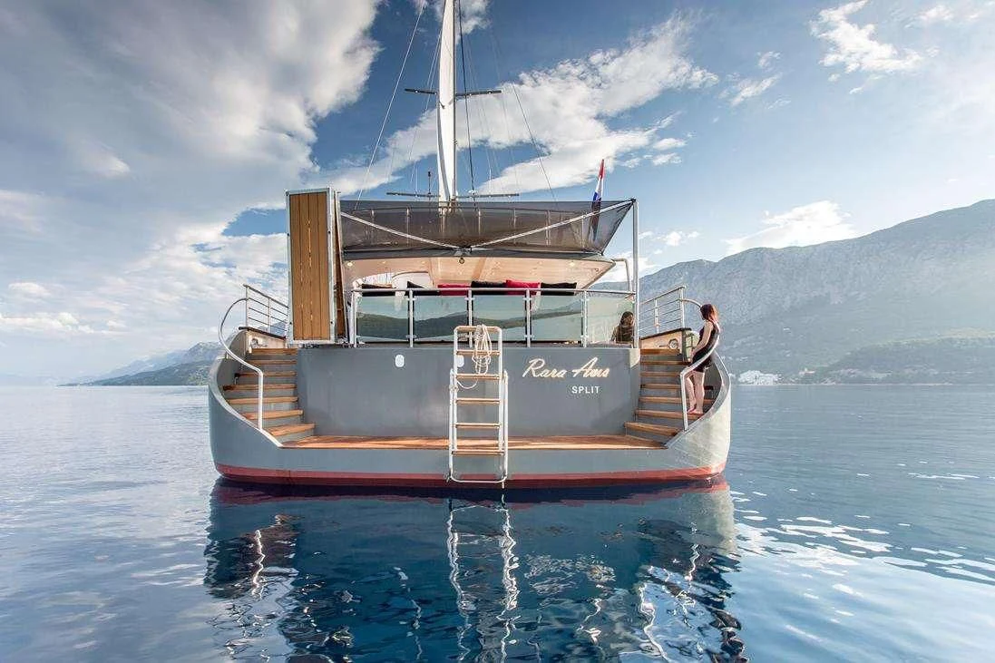 a boat in the water aboard RARA AVIS Yacht for Charter