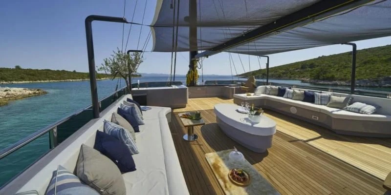 a boat on the water aboard RARA AVIS Yacht for Charter