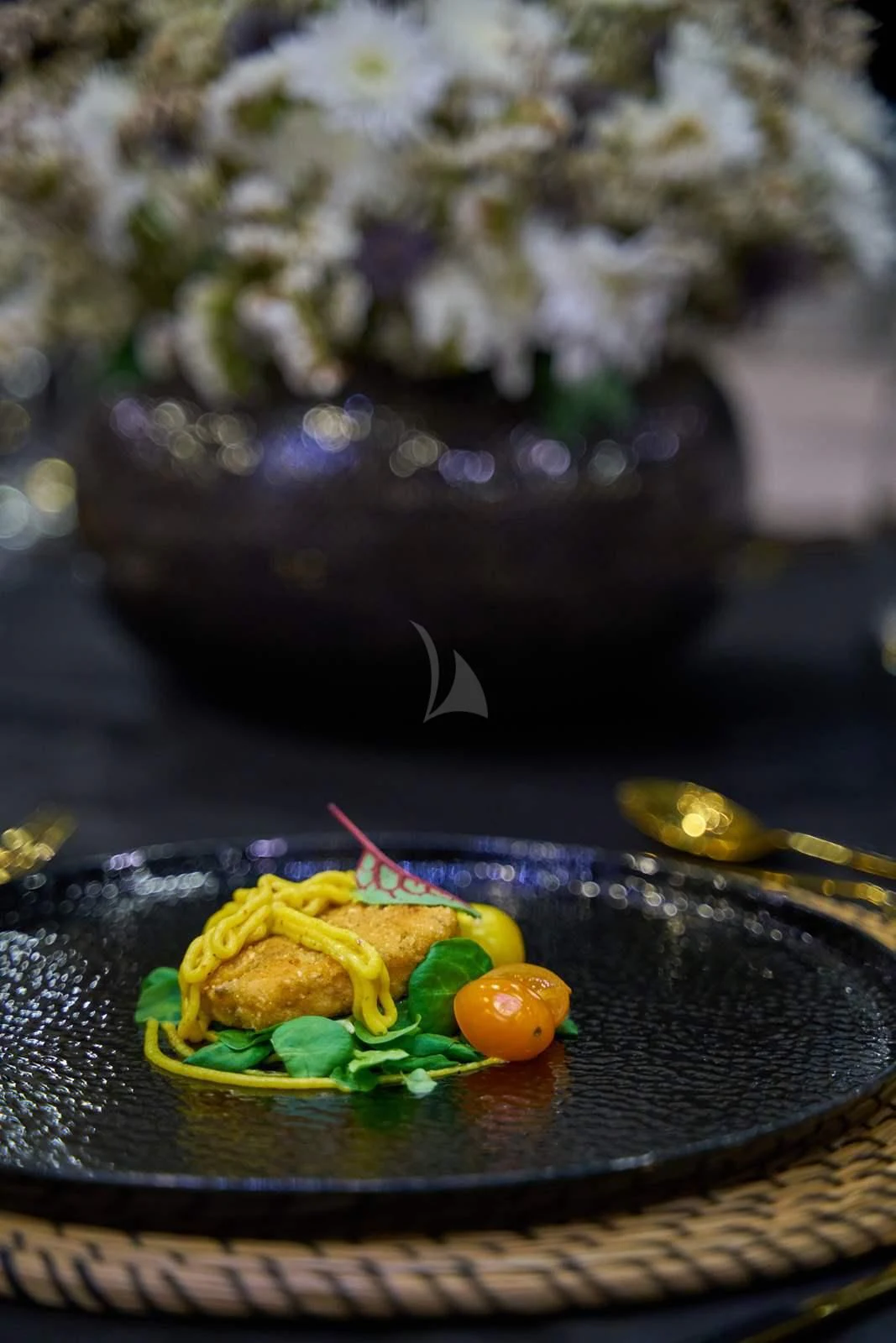 a plate of food aboard RARA AVIS Yacht for Charter