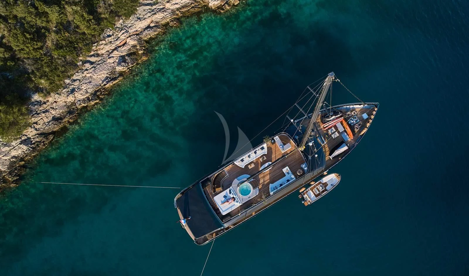 a boat on the water aboard RARA AVIS Yacht for Charter