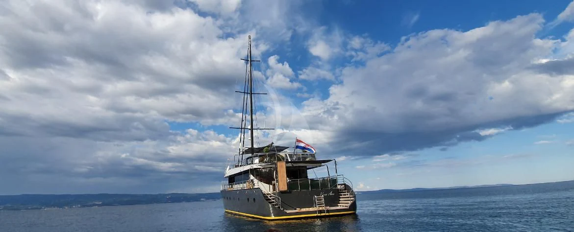 a boat in the water aboard RARA AVIS Yacht for Charter