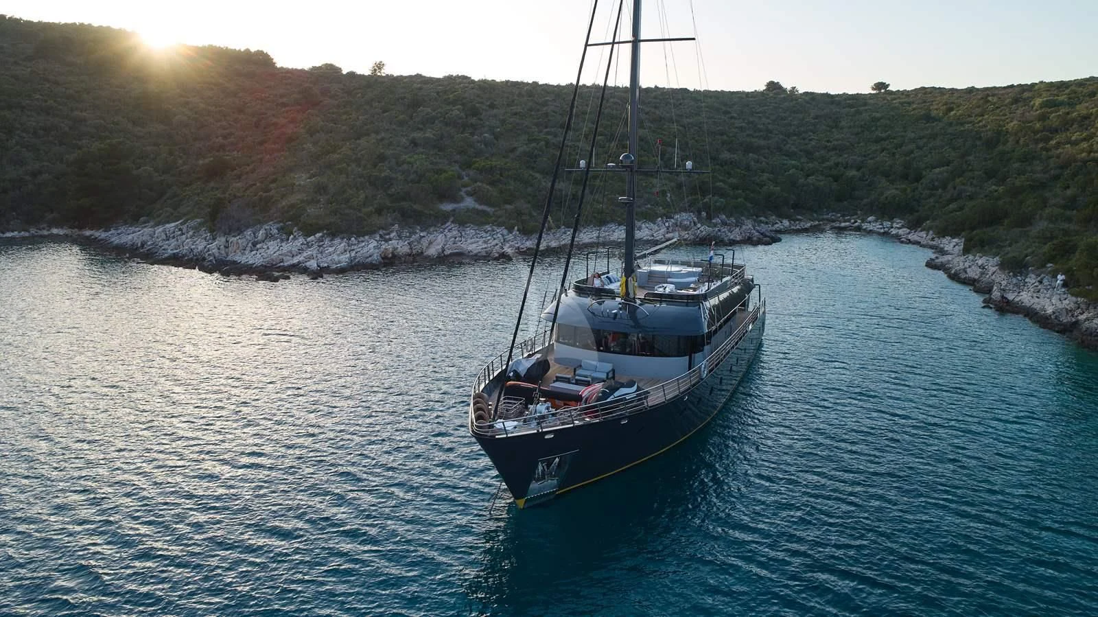 a boat on the water aboard RARA AVIS Yacht for Charter