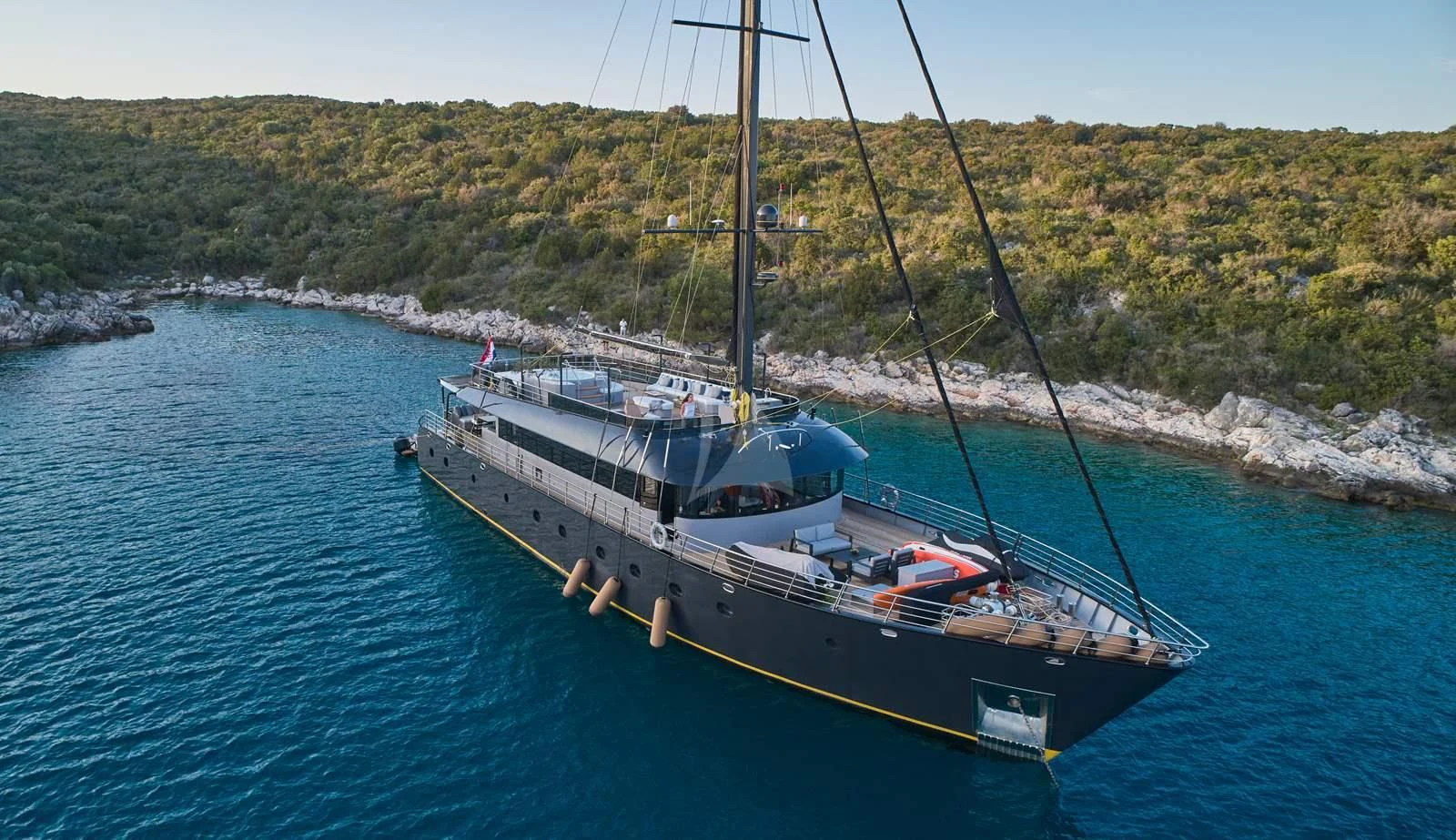 a boat in the water aboard RARA AVIS Yacht for Charter