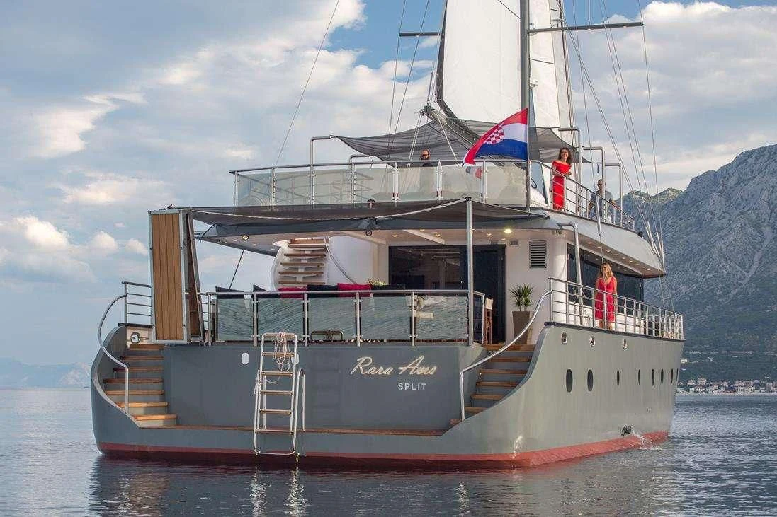 a boat on the water aboard RARA AVIS Yacht for Charter