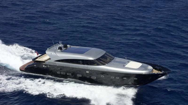 a space ship in the water aboard EL DISPARO Yacht for Sale