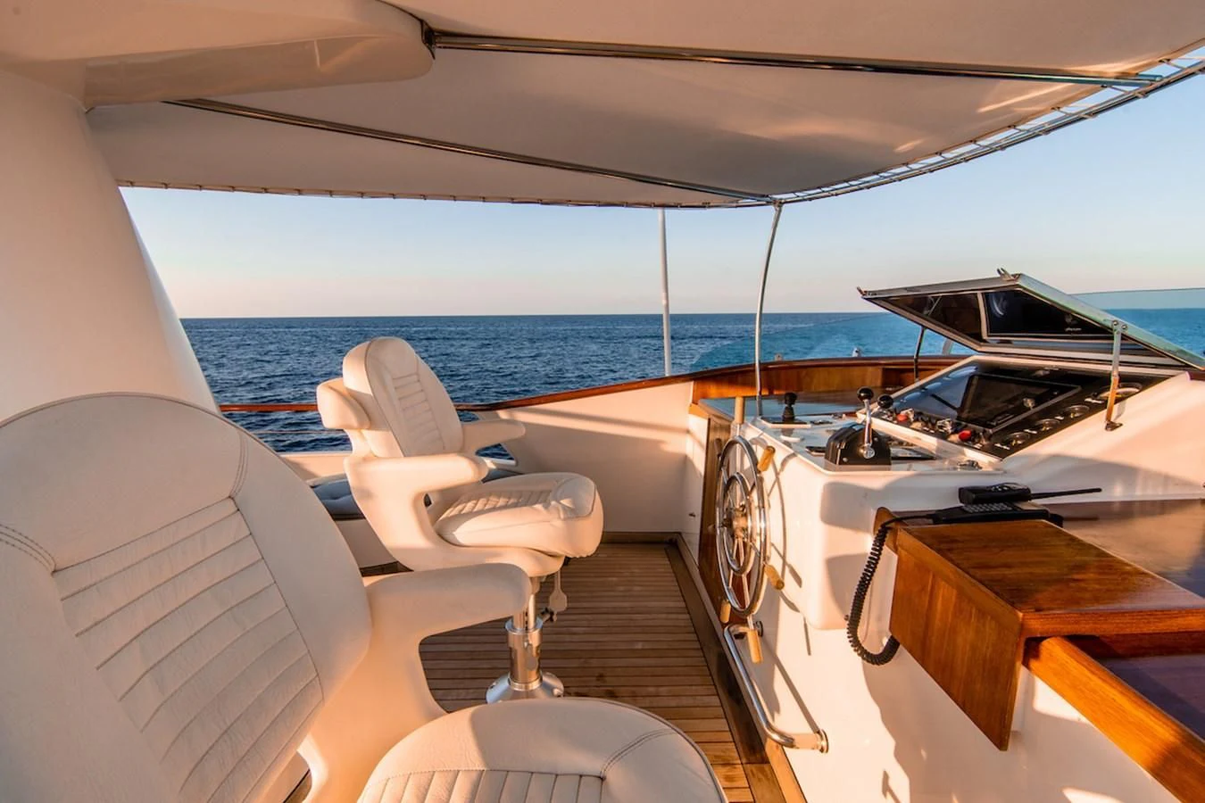a boat with a view of the ocean aboard A&A Yacht for Charter