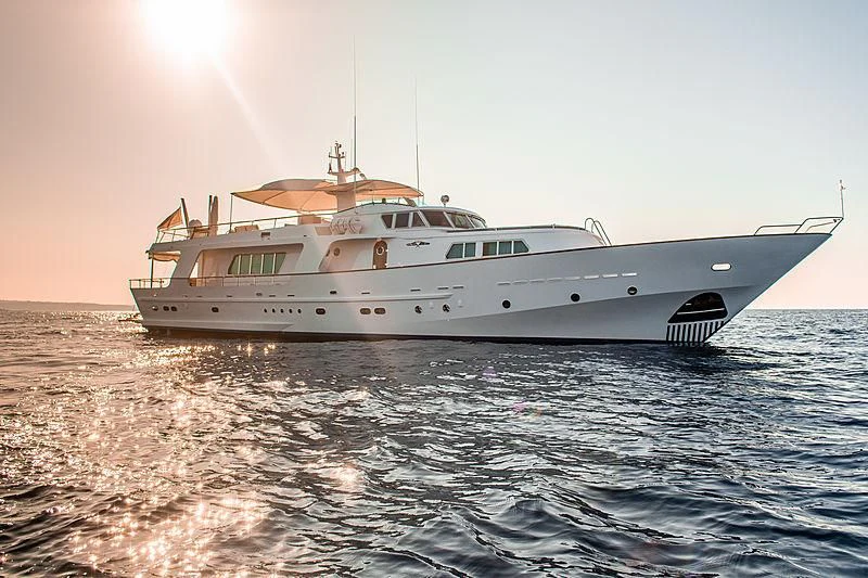 a white boat in the water aboard A&A Yacht for Charter