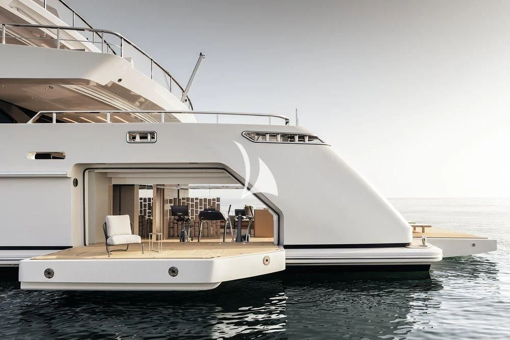 a white yacht in the water aboard LEMON TREE Yacht for Charter