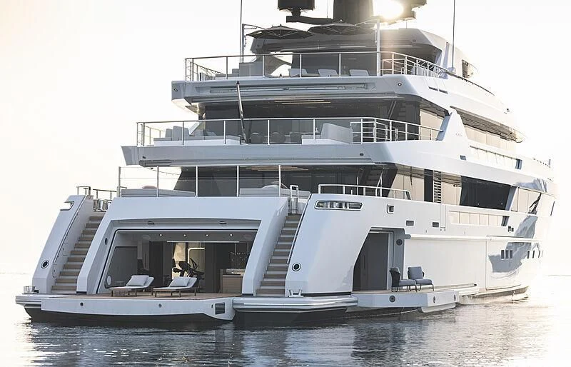 a large white boat with a deck aboard LEMON TREE Yacht for Charter