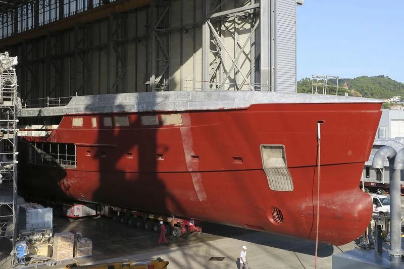 a large red container aboard LEMON TREE Yacht for Charter