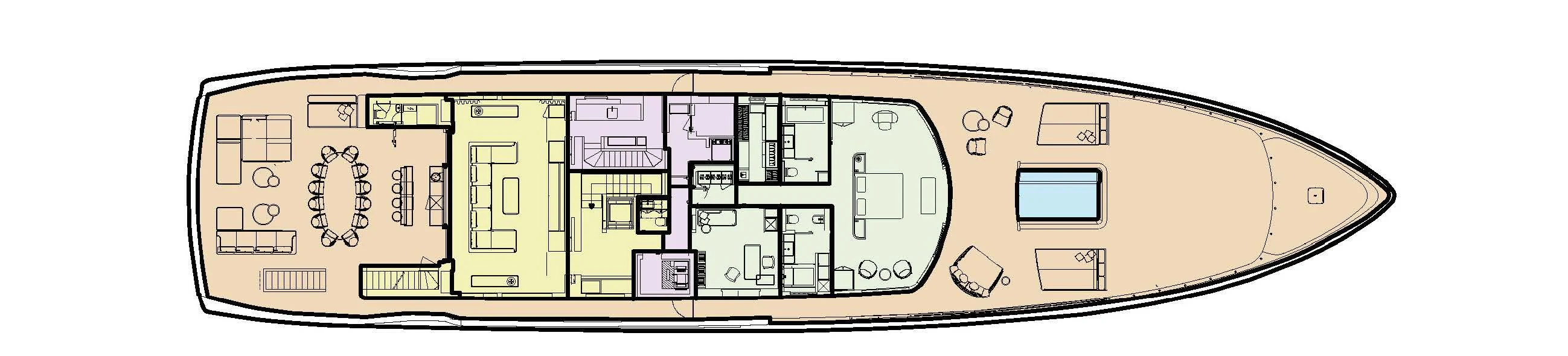 a drawing of a building aboard LEMON TREE Yacht for Charter