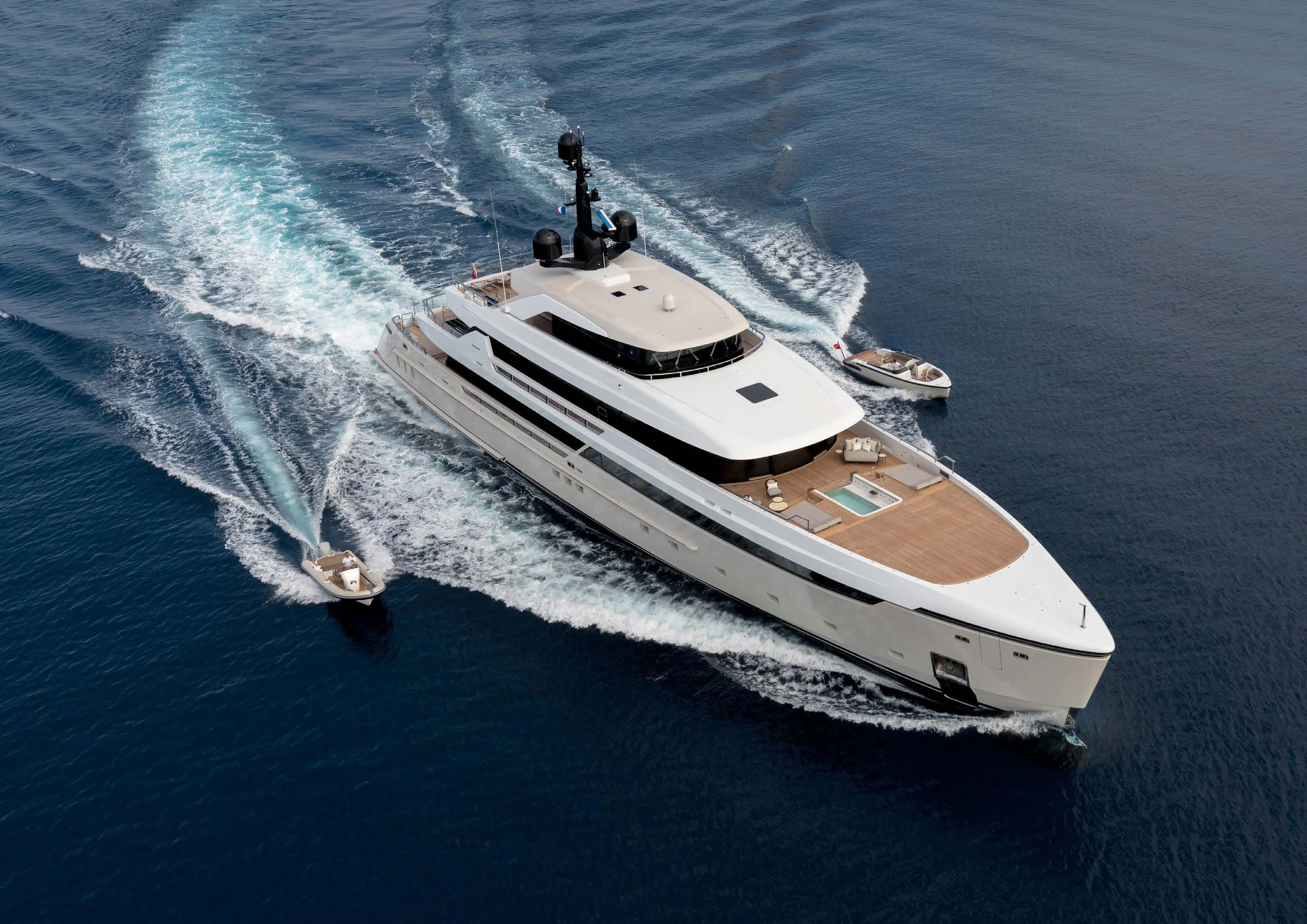 a high angle view of a ship aboard LEMON TREE Yacht for Charter