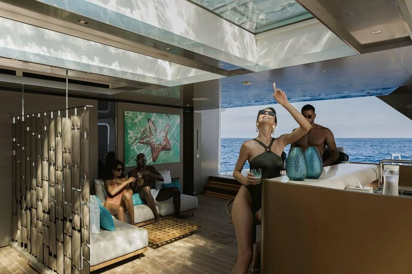 a group of people on a boat aboard LEMON TREE Yacht for Charter