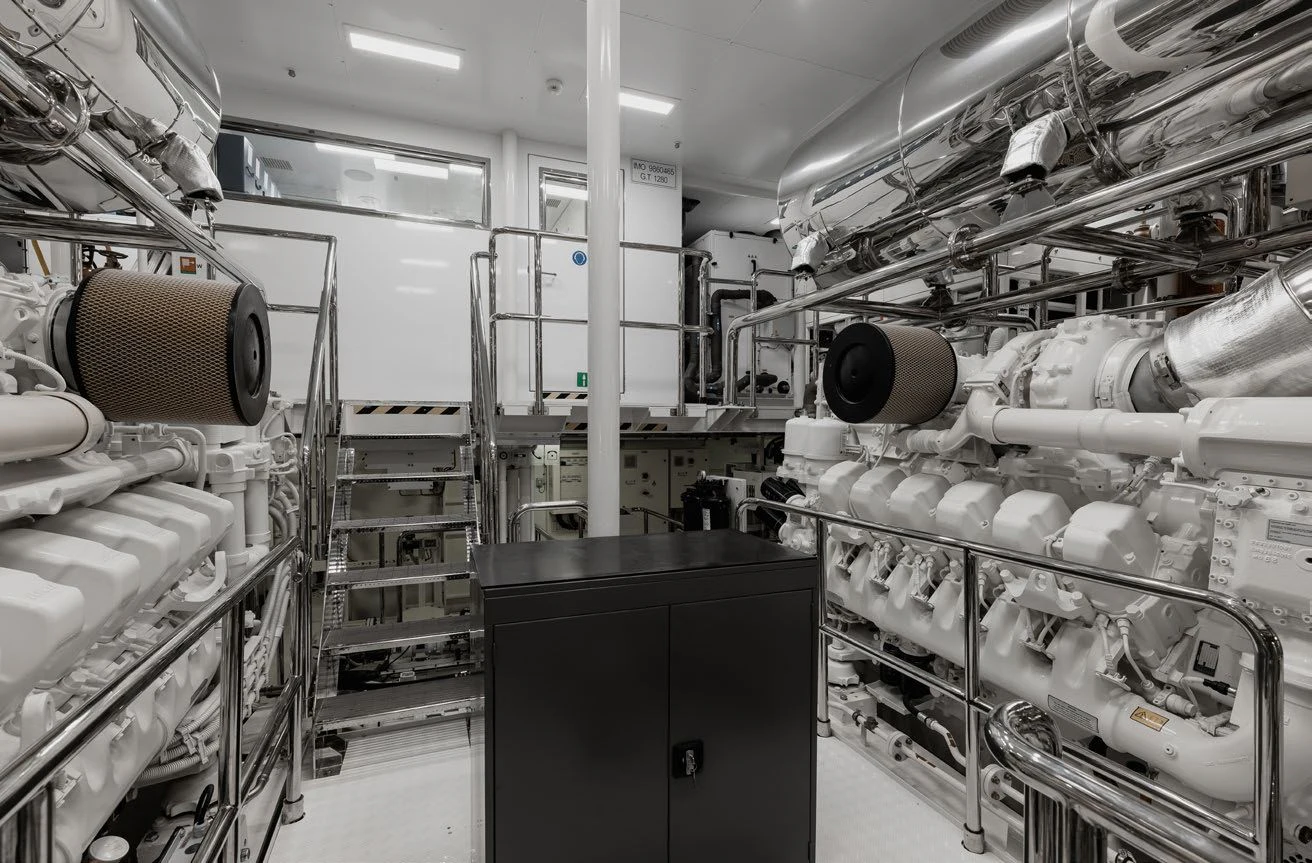 a room with machines and equipment aboard LEMON TREE Yacht for Charter
