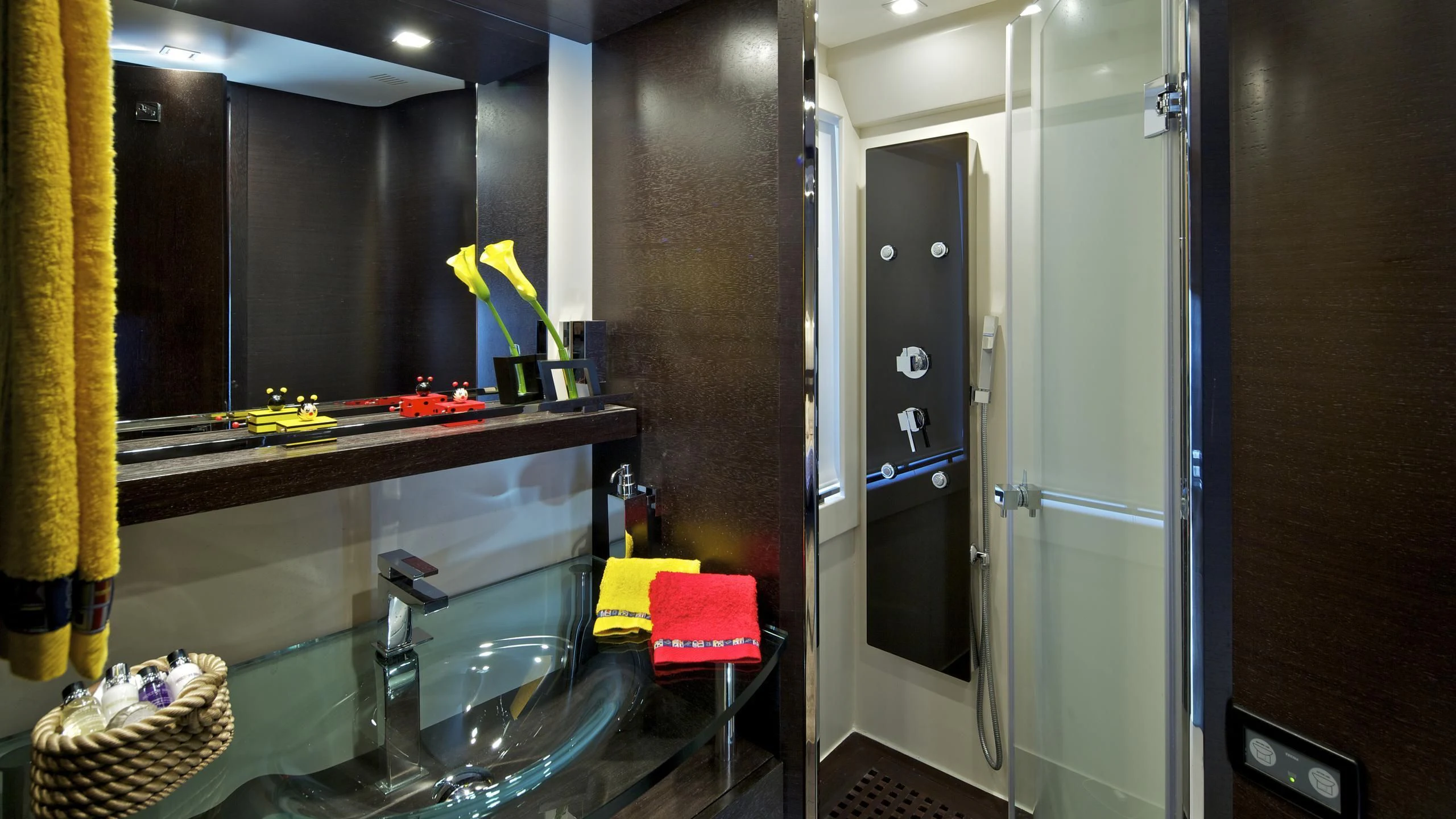 a room with a table and chairs aboard THEA MALTA Yacht for Sale