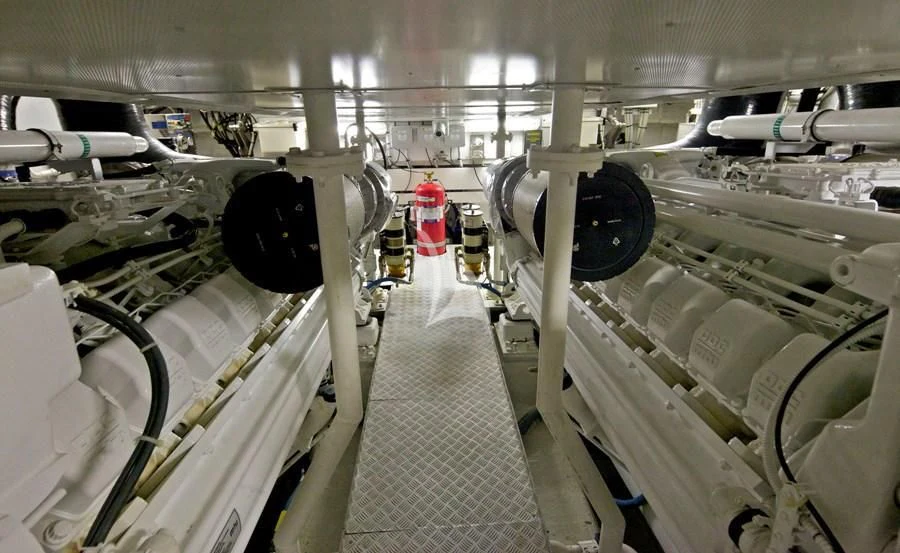 a close-up of a machine aboard THEA MALTA Yacht for Sale