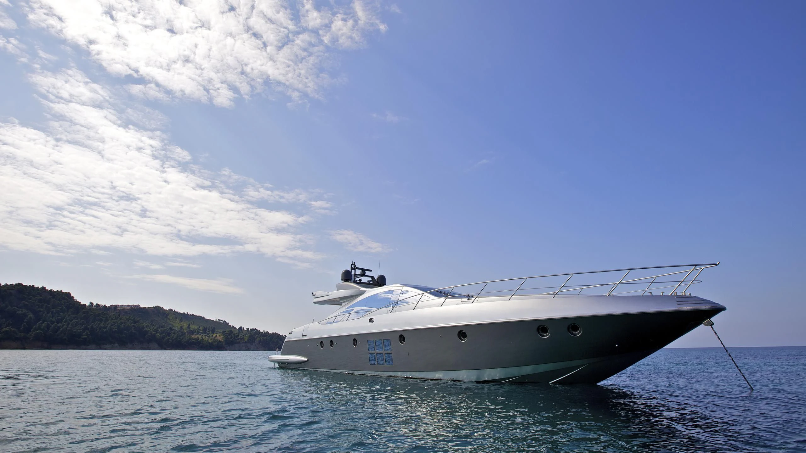 a white boat in the water aboard THEA MALTA Yacht for Sale