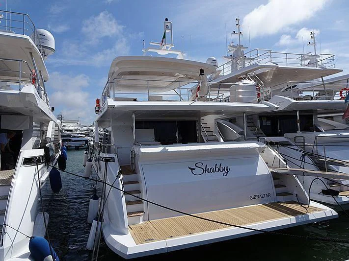 a boat docked at a pier aboard KALA Yacht for Sale
