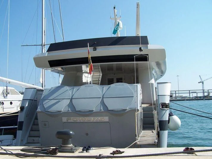 a boat on a dock aboard FONERS Yacht for Sale