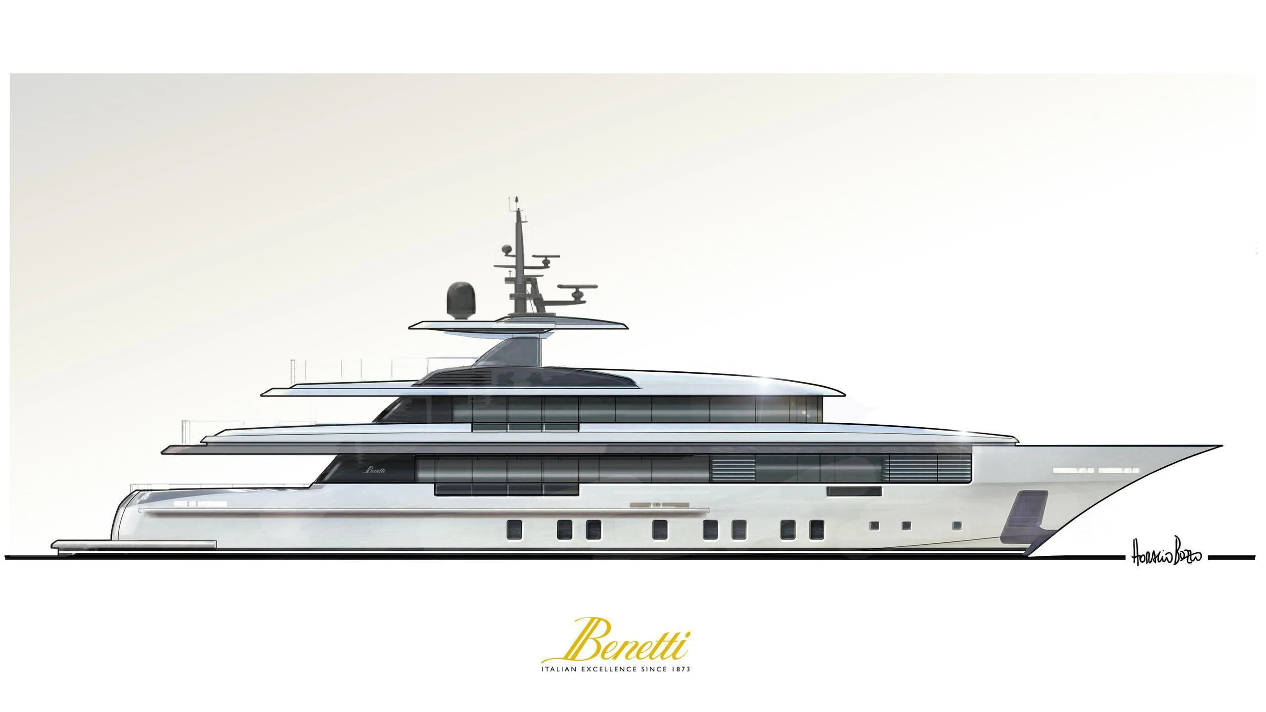 a large white ship aboard E.MOTION+ Yacht for Sale
