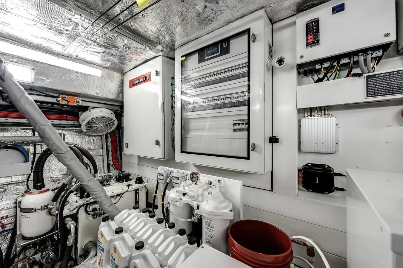 a room with a lot of equipment aboard TRIGGER HAPPY Yacht for Sale