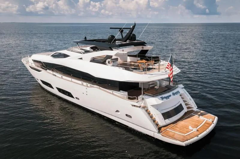 a boat on the water aboard TRIGGER HAPPY Yacht for Sale
