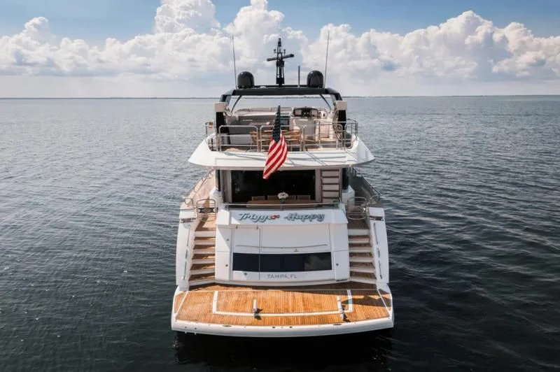 a ship in the water aboard TRIGGER HAPPY Yacht for Sale