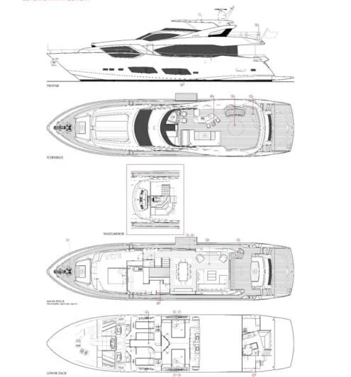 diagram aboard TRIGGER HAPPY Yacht for Sale