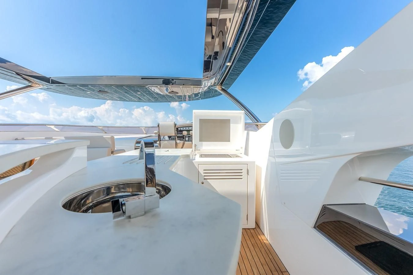 a view of the sea from the cockpit of a plane aboard TRIGGER HAPPY Yacht for Sale