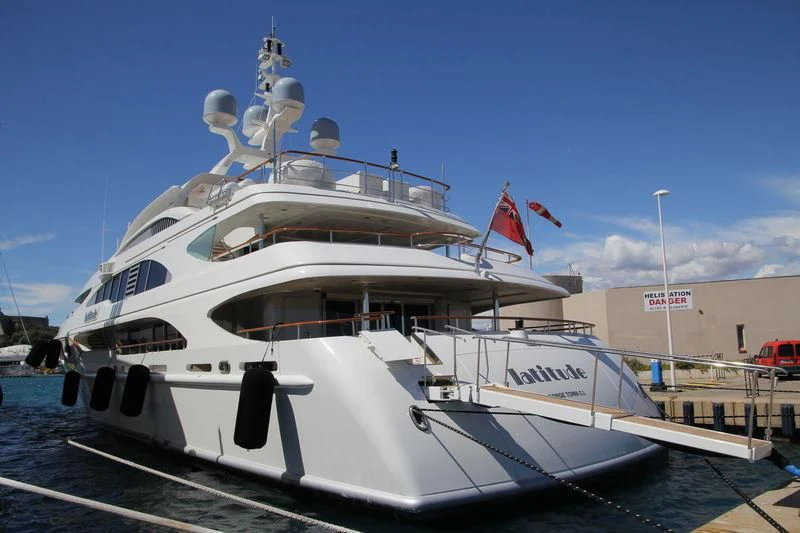 a large white boat aboard LADY BRAVE Yacht for Sale