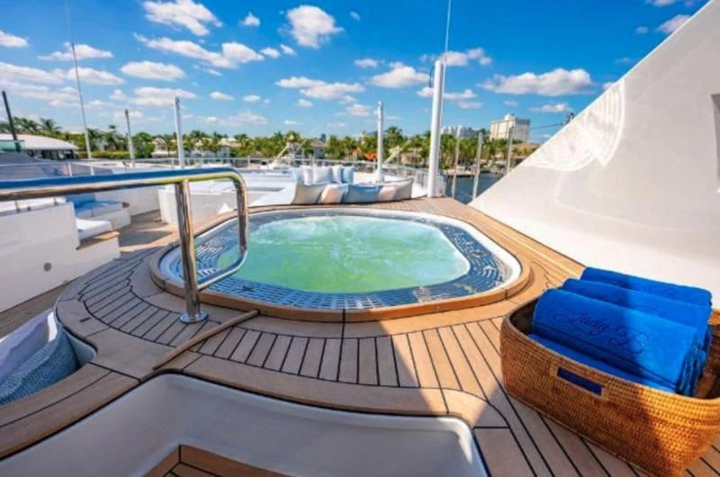 a pool on a deck aboard LADY BRAVE Yacht for Sale