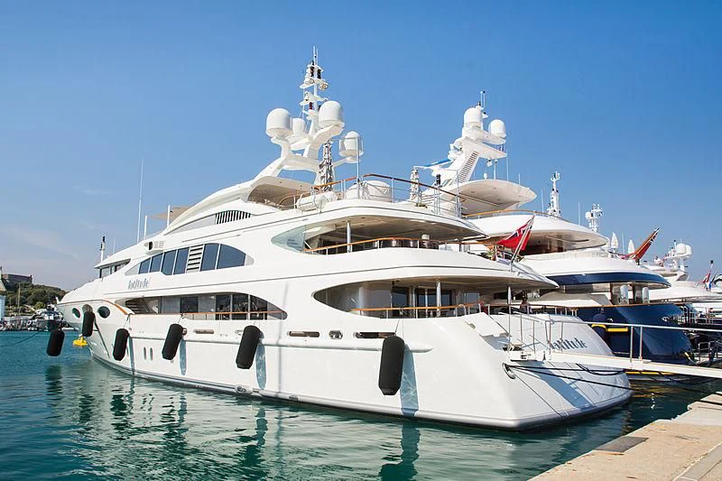 a large white yacht aboard LADY BRAVE Yacht for Sale