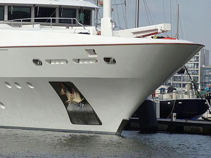 a large white boat aboard LADY BRAVE Yacht for Sale