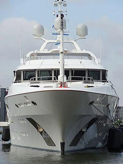a white boat in the water aboard LADY BRAVE Yacht for Sale