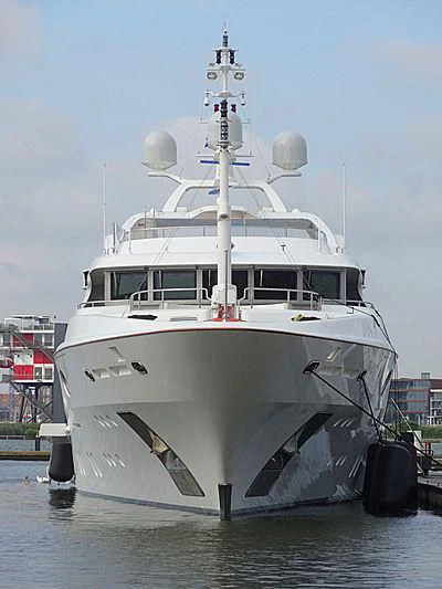 a large white boat aboard LADY BRAVE Yacht for Sale