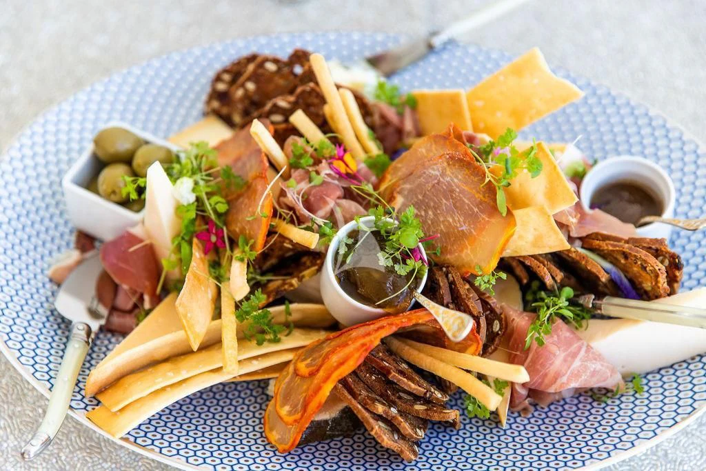 a plate of food aboard LADY BRAVE Yacht for Sale