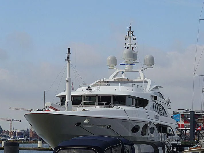 a large white boat aboard LADY BRAVE Yacht for Sale