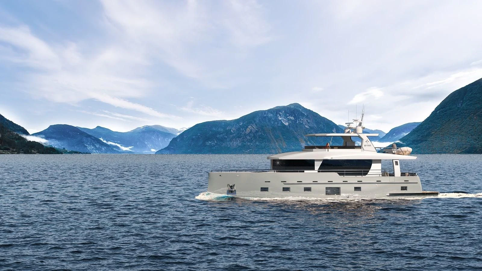 a boat on the water aboard BERING B82 Yacht for Sale