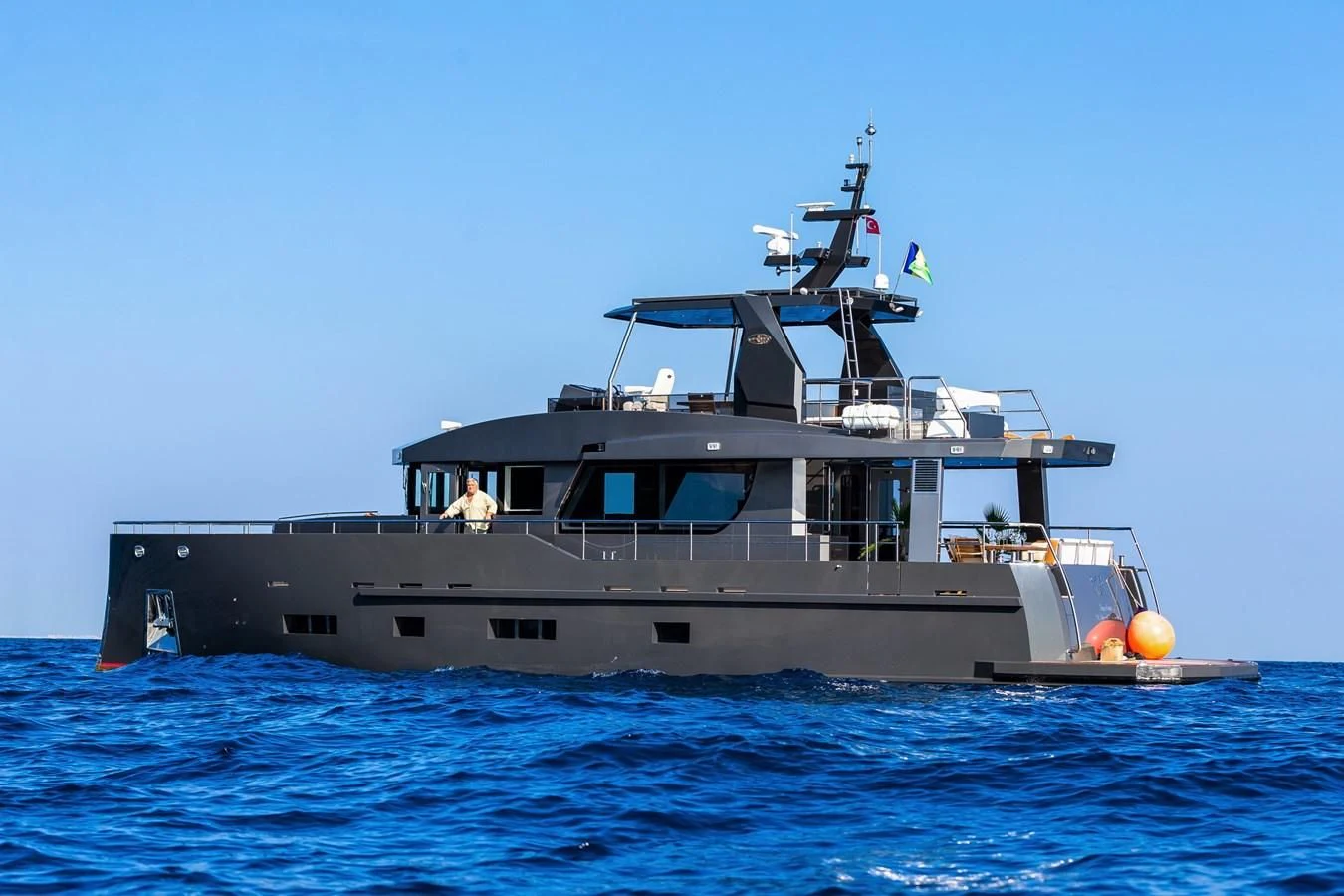 a boat in the water aboard BERING B82 Yacht for Sale