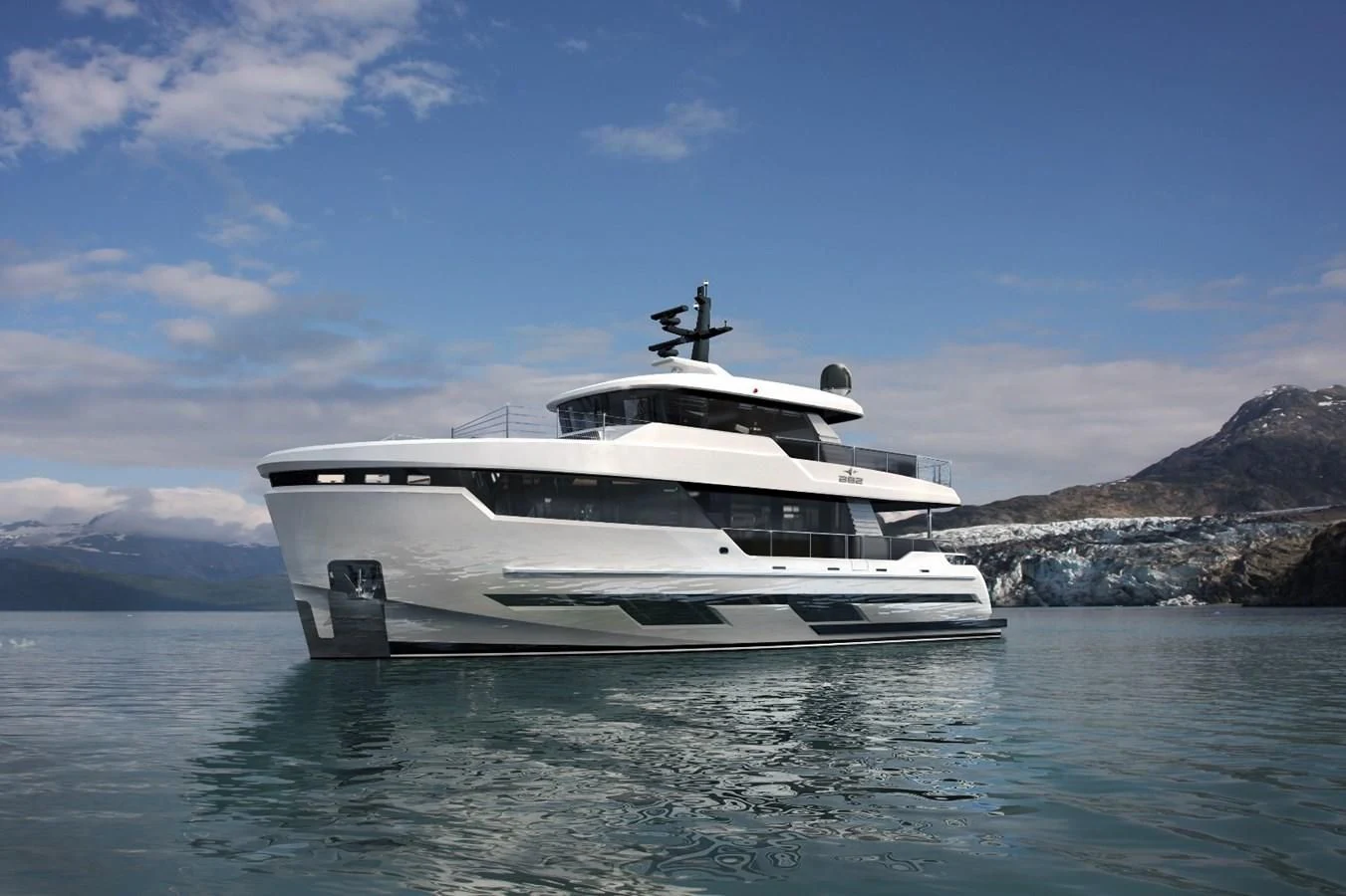 a boat on the water aboard BERING B82 Yacht for Sale
